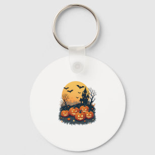 Spooky Pumpkin Patch � Retro Halloween T-Shirt Schlüsselanhänger