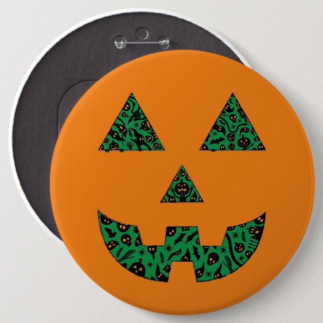 Spooky Pumpkin-Silhouette Button (Vorne & Hinten)