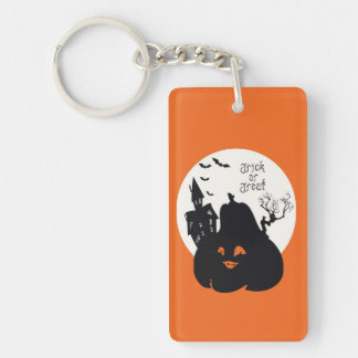 Spooky Pumpkin Trick oder Behandlung Schlüsselanhänger