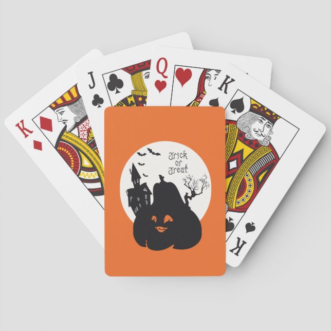 Spooky Pumpkin Trick oder Behandlung Spielkarten (Rückseite)