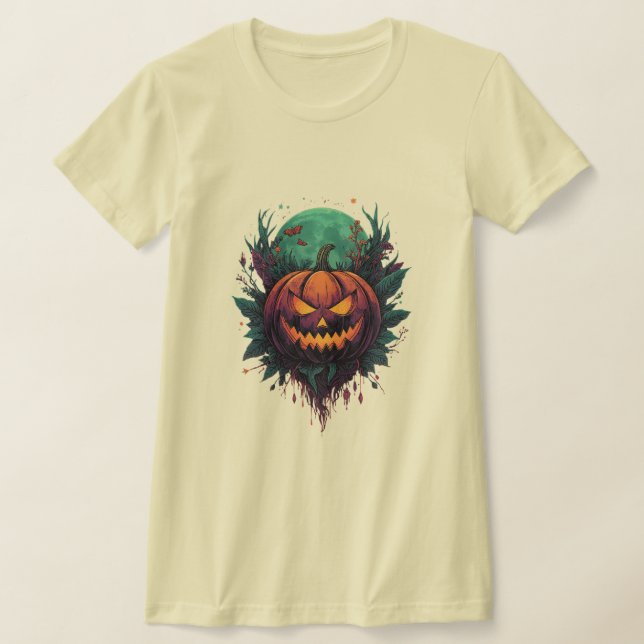Spooky Pumpkin unter Vollmond T-Shirt (Ablage )