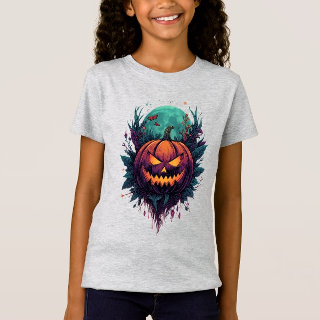 Spooky Pumpkin unter Vollmond T-Shirt (Vorderseite)