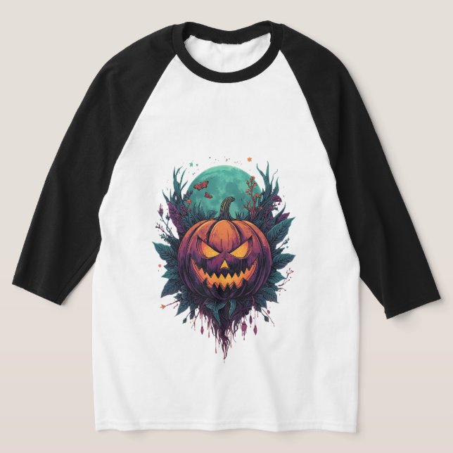 Spooky Pumpkin unter Vollmond T-Shirt (Ablage )