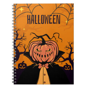 Spooky Pumpkin Vampire Notebook - Halloween Limite Notizblock