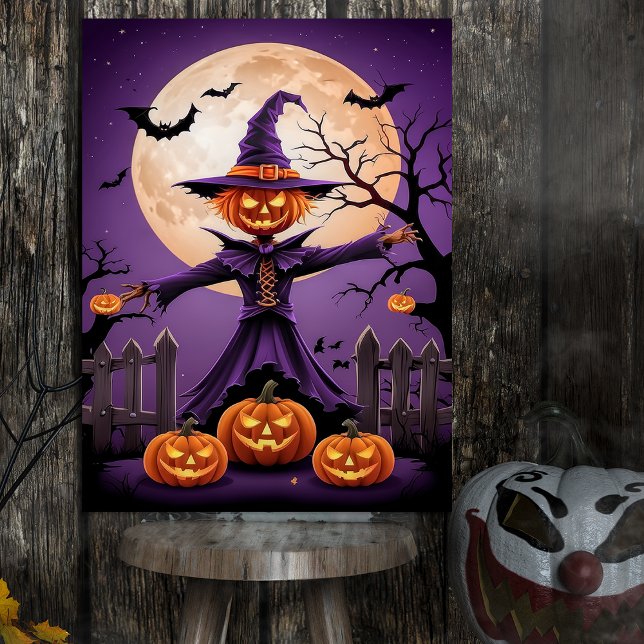 Spooky Pumpkin Witch with Full Moon Poster (Von Creator hochgeladen)