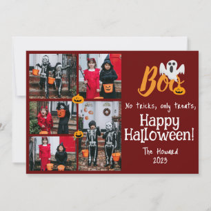 Spooky Pumpkins Halloween Familienfoto Collage Feiertagskarte