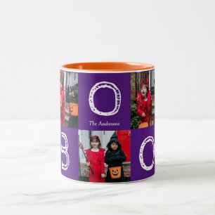 Spooky Pumpkins Halloween Familienfoto Collage Zweifarbige Tasse