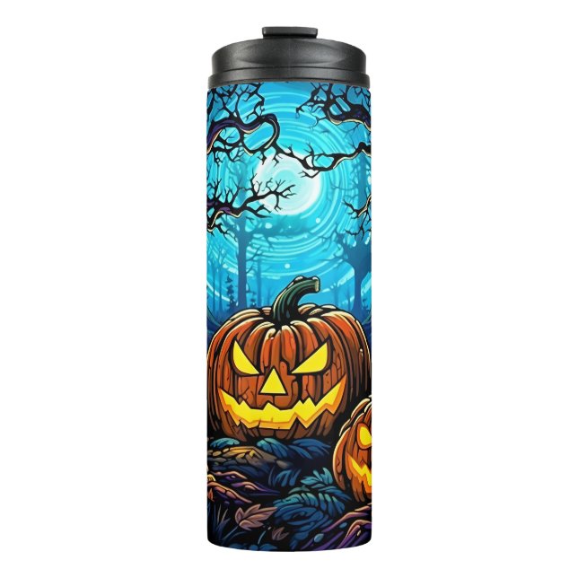 Spooky Pumpkins Halloween Thermosbecher (Vorderseite)