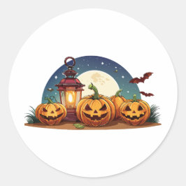 Spooky pumpkins runder aufkleber