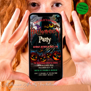 Spooky Pumpkins Spuk House Halloween Einladung
