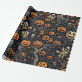 Spooky Pumpkins und Beängstigende Geister Geschenkpapier