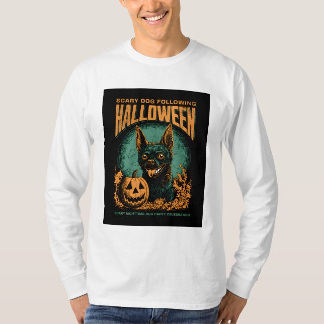 Spooky Pup - Halloween Hund Party T - Shirt (Vorderseite)