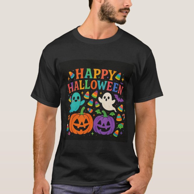 Spooky Rainbow Halloween" T-Shirt (Vorderseite)
