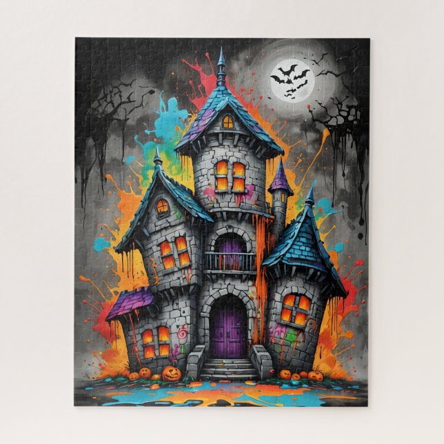 Spooky Rainbow Spritzer Castle Jigsaw Puzzle (Vertikal)