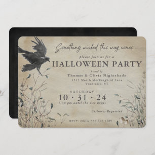 Spooky Raven Halloween   Etwas Wackeliges Einladung