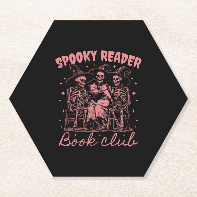 Spooky Reader Book Club D Red Untersetzer (Vorderseite)