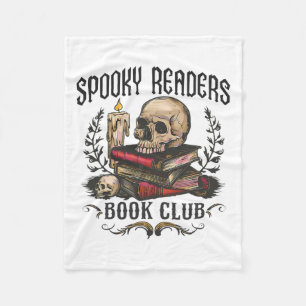 Spooky Readers Book Club Horror Skull Halloween Fleecedecke