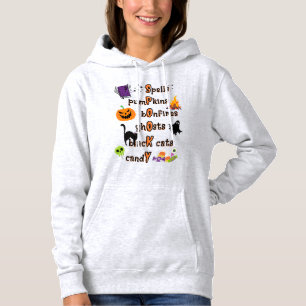 SPOOKY Rechtschreibung mit allen Dingen Halloween Hoodie