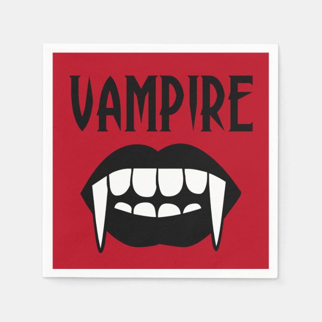 Spooky Red Vampire Halloween Serviette (Vorderseite)