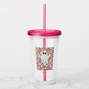 Spooky Retro Ghost Acryltrinkbecher
