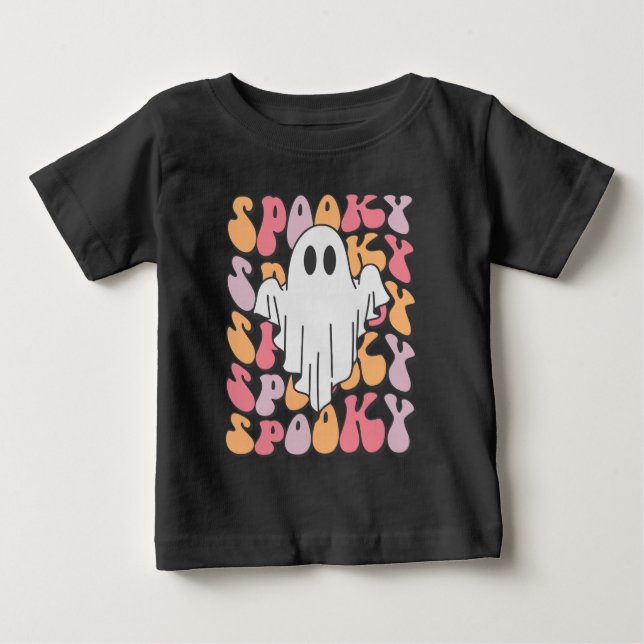 Spooky Retro Ghost Baby T-shirt (Vorderseite)