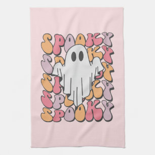 Spooky Retro Ghost Geschirrtuch