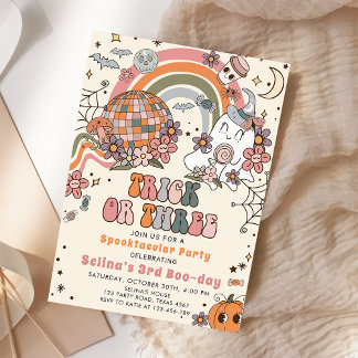 Spooky Retro Ghost Halloween 3. Geburtstag Einladung