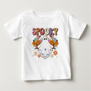 Spooky Retro Ghost Halloween Niedlich Baby T-shirt