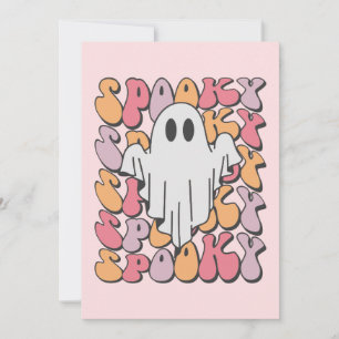 Spooky Retro Ghost Karte