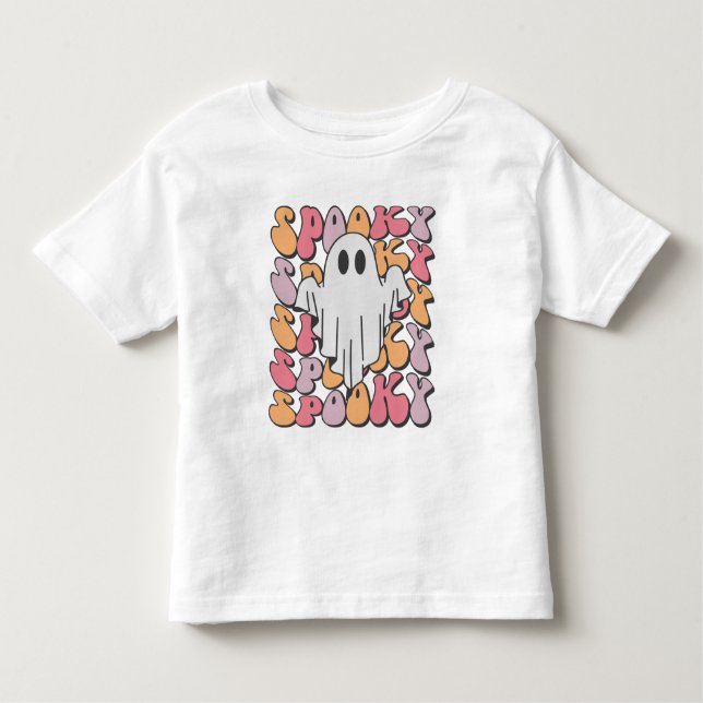 Spooky Retro Ghost Kleinkind T-shirt (Vorderseite)
