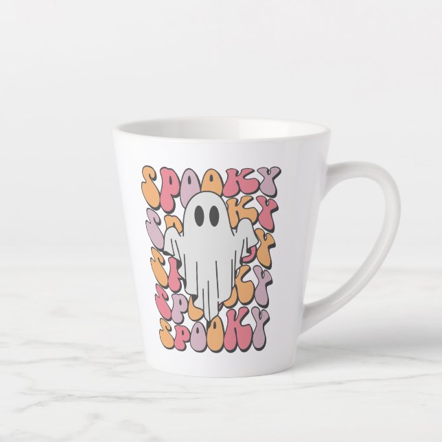 Spooky Retro Ghost Milchtasse (Rechts)