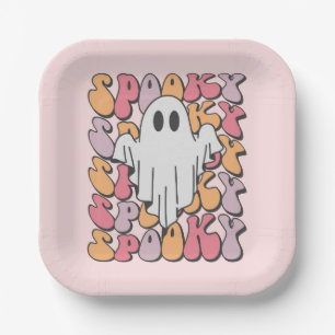 Spooky Retro Ghost Pappteller