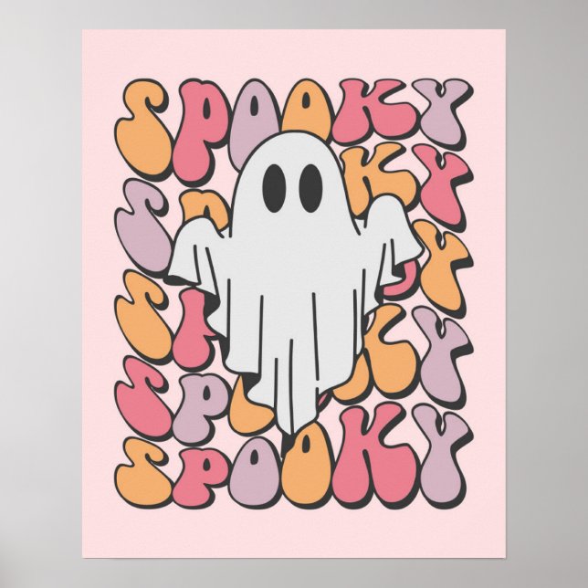 Spooky Retro Ghost Poster (Vorne)