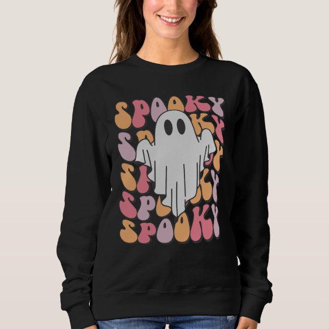 Spooky Retro Ghost Sweatshirt (Vorderseite)