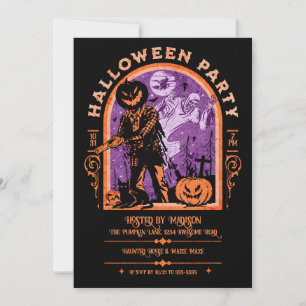 Spooky Retro Ghoul Halloween Einladung