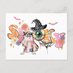 Spooky Retro Halloween Postkarte