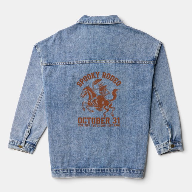 Spooky Rodeo Halloween 31. Oktober Jeansjacke (Rückseite)