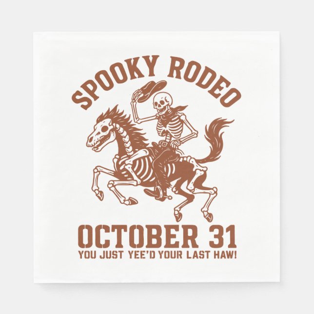 Spooky Rodeo Halloween 31. Oktober Serviette (Vorderseite)