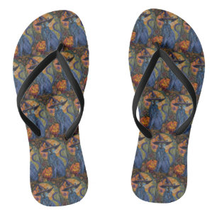 Spooky Russian Blue Cat Halloween Hexenkürbis Flip Flops