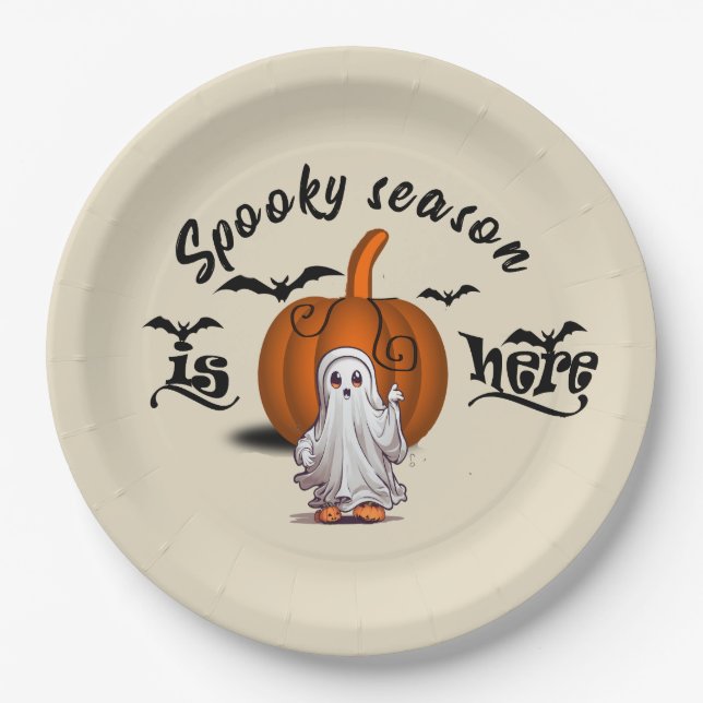 Spooky Saison ist hier lustig Pappteller (Vorderseite)