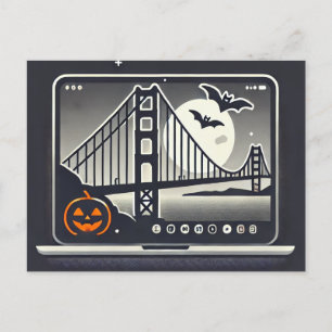 Spooky San Francisco Halloween Postcard Postkarte