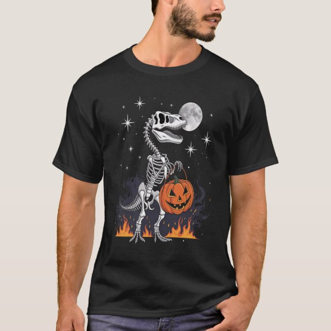 Spooky Saurus Halloween-Dinosaurier T-Shirt (Vorderseite)