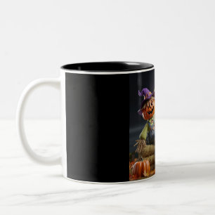 Spooky Scarecrow Halloween-Tasse Zweifarbige Tasse