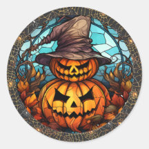 Spooky Scarecrow und Pumpkin Halloween Sticker