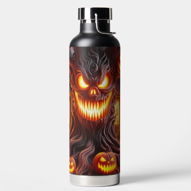 SPOOKY SCARY HALLOWEEN TREE WITH ORANGE PUMPKINS TRINKFLASCHE (links)