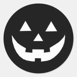 Spooky schwarze Kürbislaterne beängstigend lustige Runder Aufkleber
