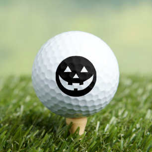 Spooky schwarze Kürbislaterne lustiges Halloween Golfball