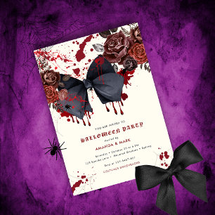 Spooky Schwarzer Bug Halloween Kostümeinladung Einladung
