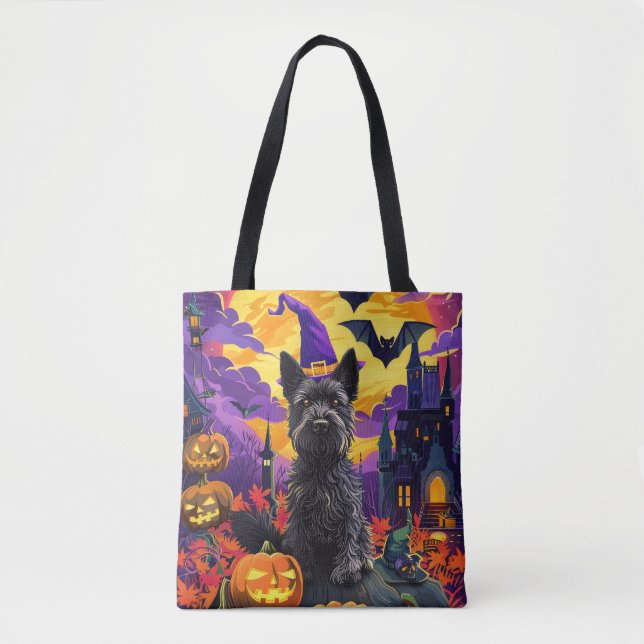 Spooky Scottish Terrier Halloween Hexch Pumpkin (Vorderseite)