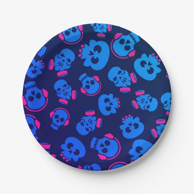 Spooky Seamless Pattern E (Style: 1) Pappteller (Vorderseite)